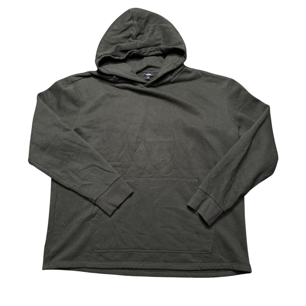 EXPRESS Men‎ Olive Green Waffle Knit Hooded Pullover Sweatshirt XL